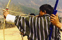 Bhutan's national game, archery